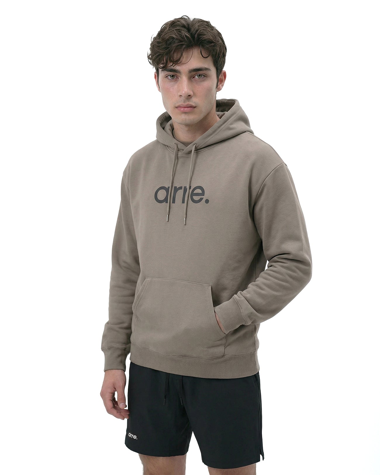 STANDARD LOGO SWEAT HOODIE - beige