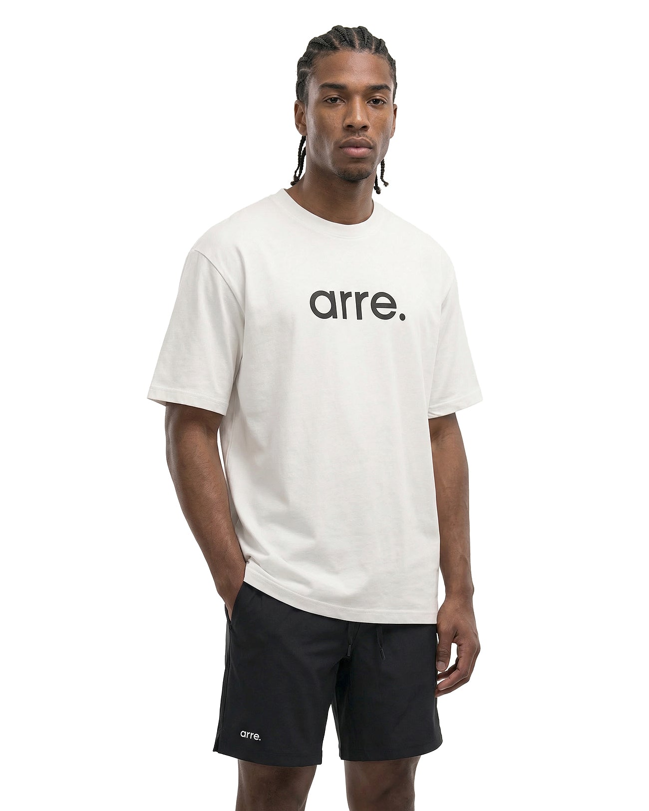 STANDARD TEE - white × black