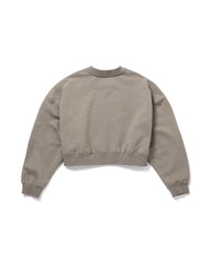 CROPPED RELAXED CREW SWEAT - beige