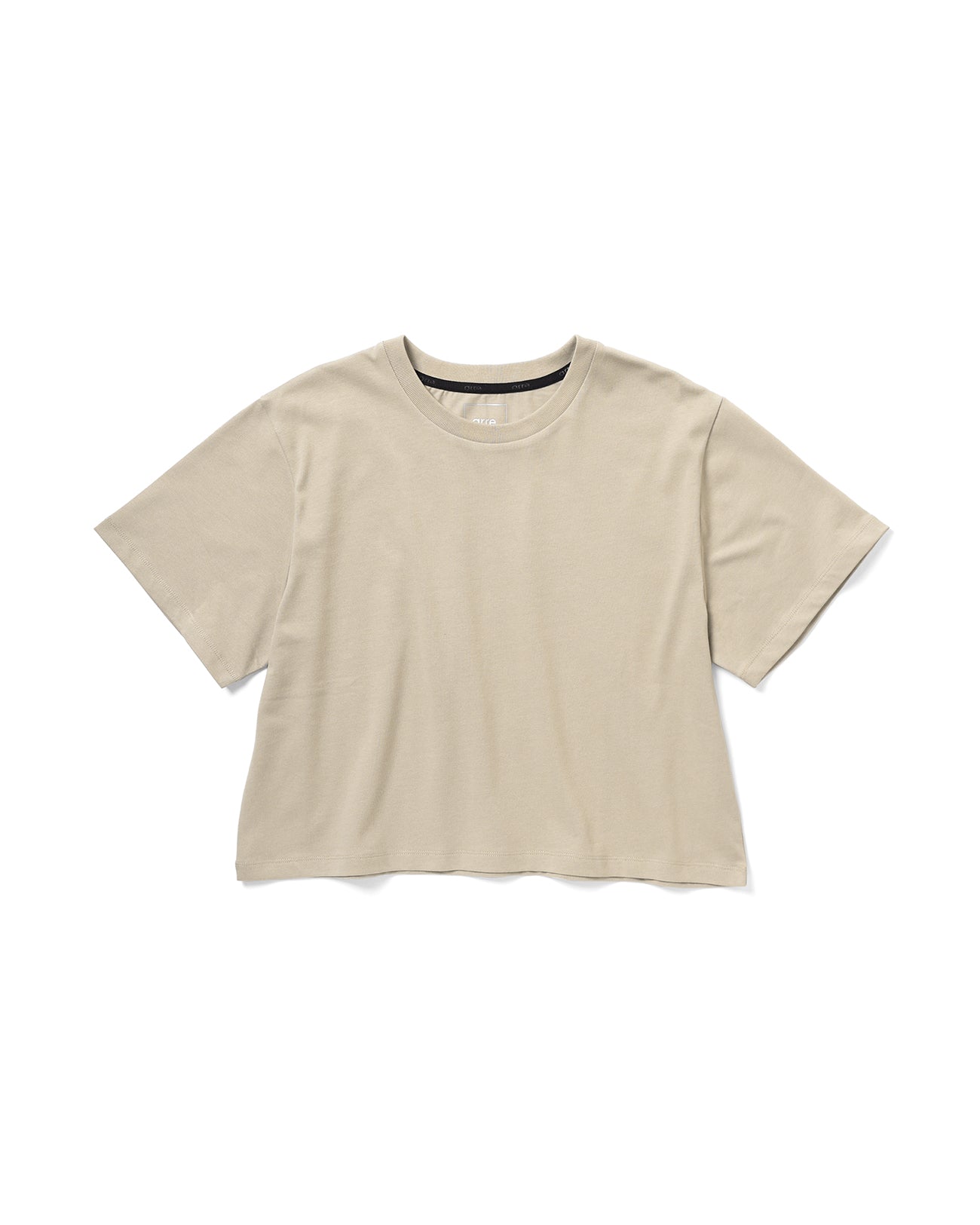 CROPPED RELAXED TEE - light beige