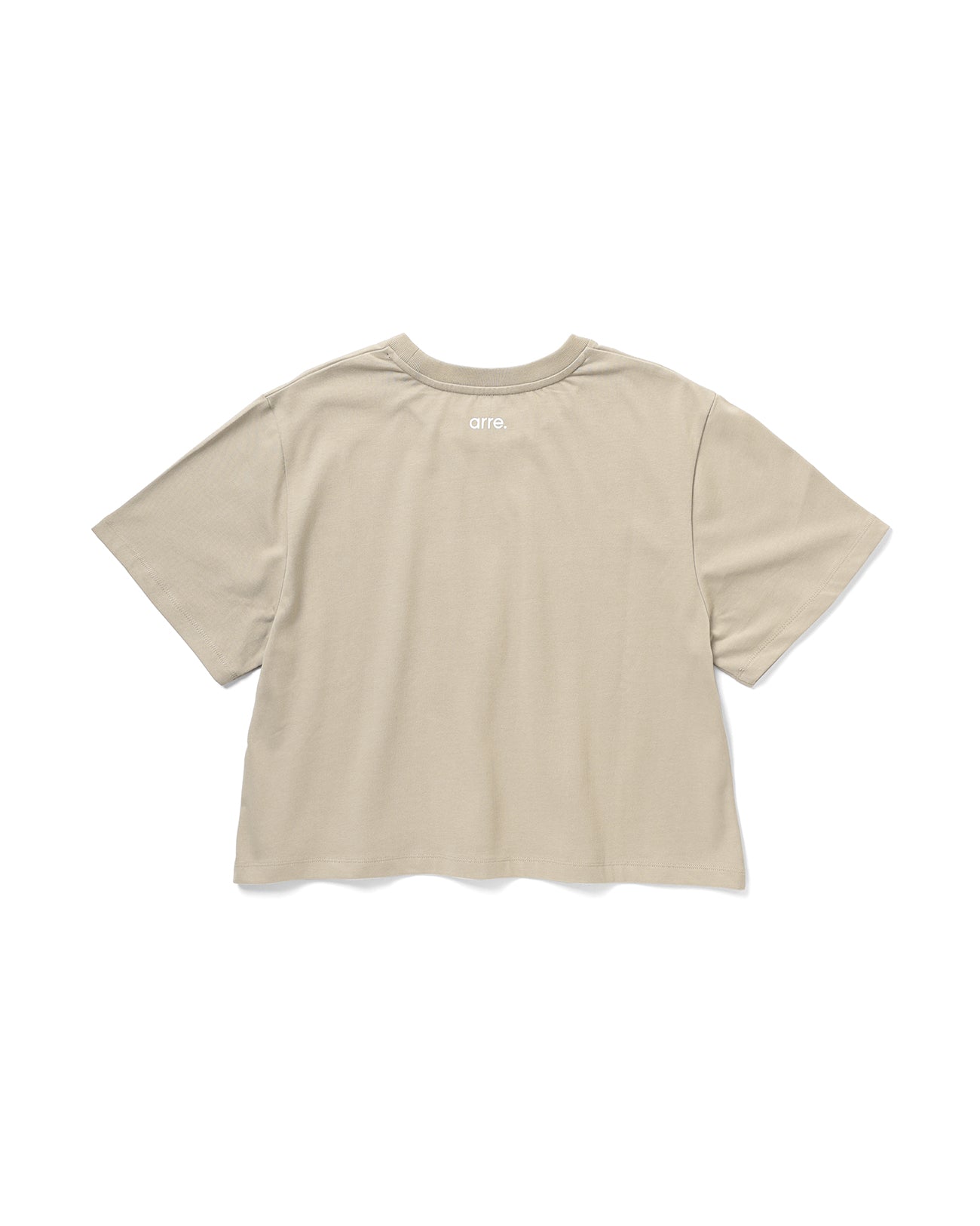 CROPPED RELAXED TEE - light beige