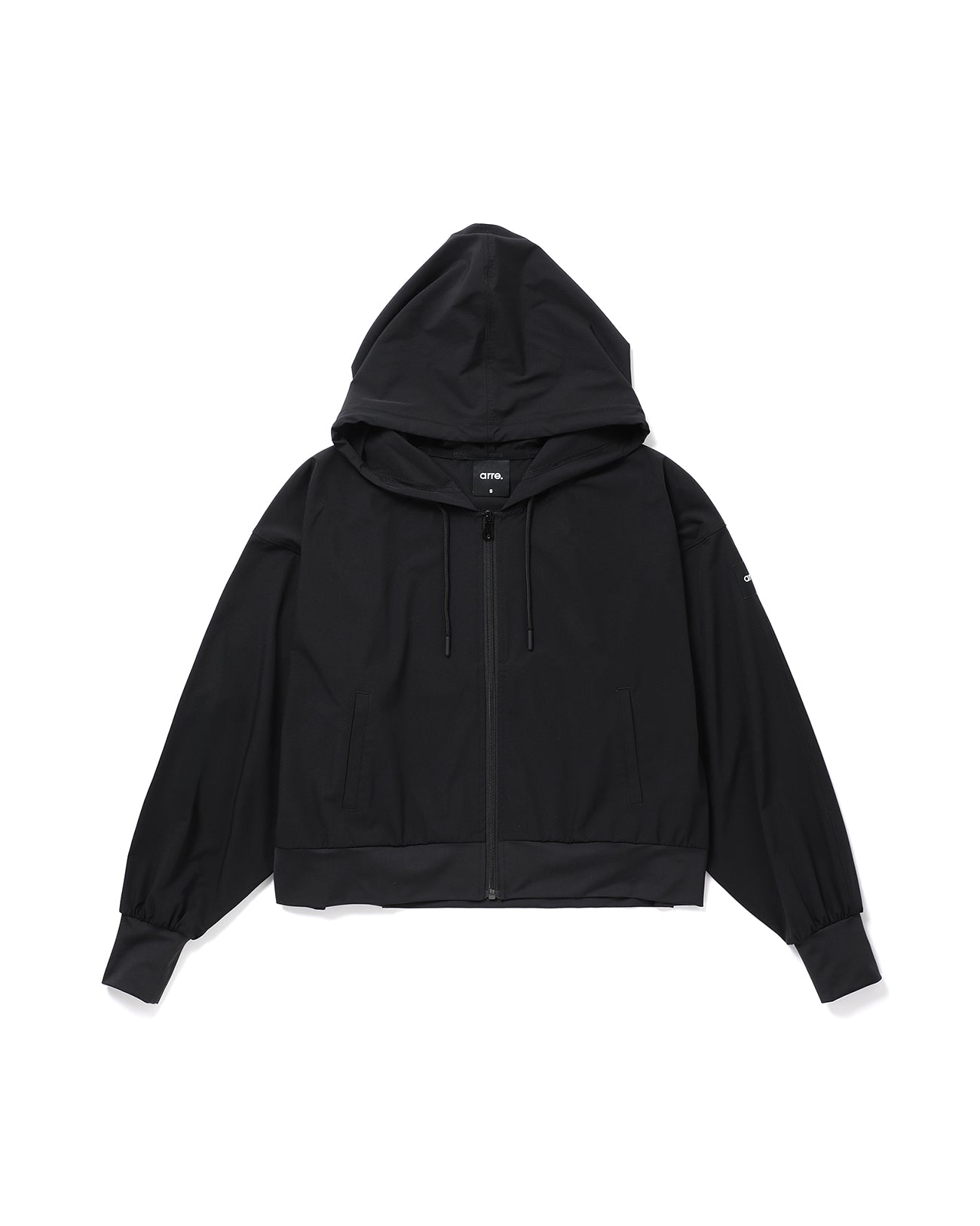 ACTIVE CROPPED ZIP HOODIE - black
