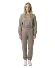 CROPPED RELAXED CREW SWEAT - beige