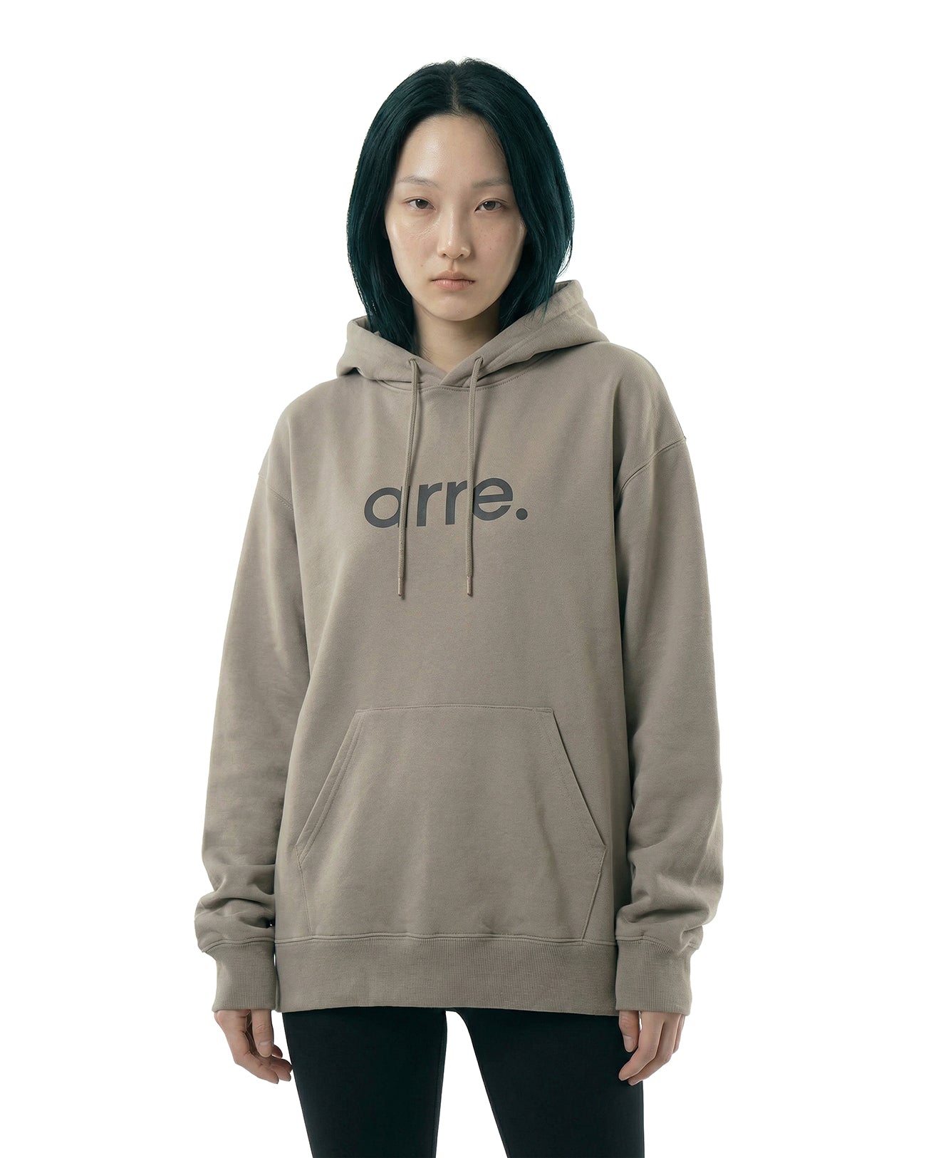 STANDARD LOGO SWEAT HOODIE - beige - Always Real Relaxing 