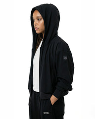 ACTIVE CROPPED ZIP HOODIE - black