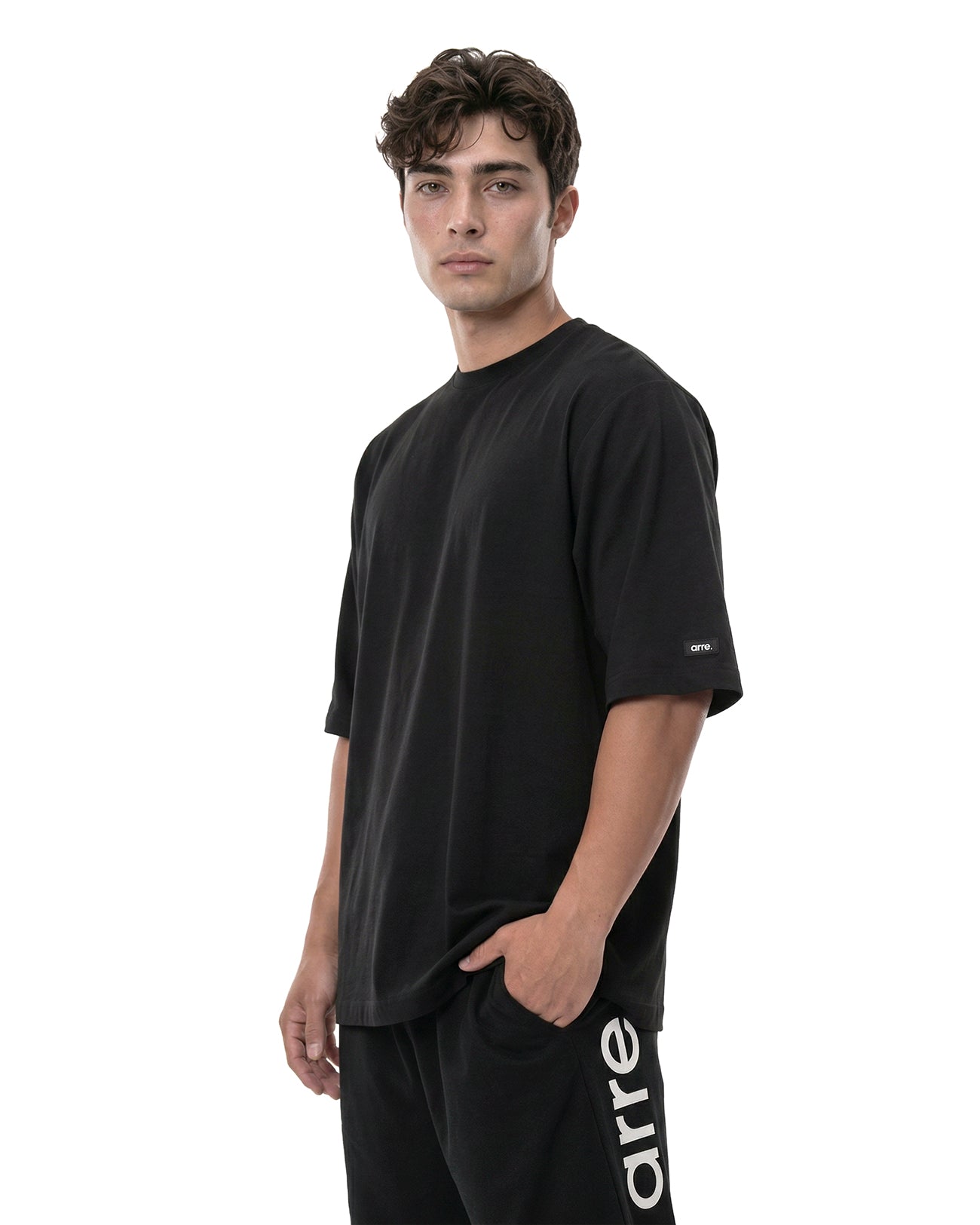 DOUBLE FACE DRY TECH RELAXED TEE - black