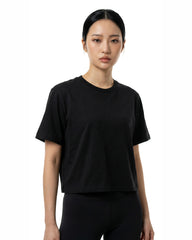 CROPPED RELAXED TEE - black