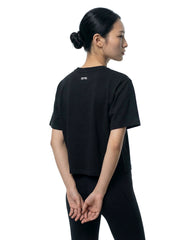 CROPPED RELAXED TEE - black