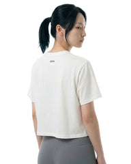 CROPPED RELAXED TEE - white