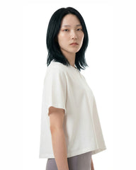 CROPPED RELAXED TEE - white