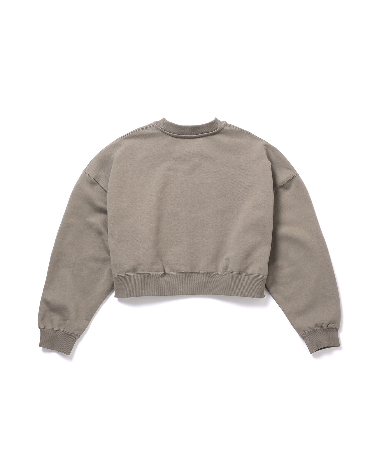 CROPPED RELAXED CREW SWEAT - beige