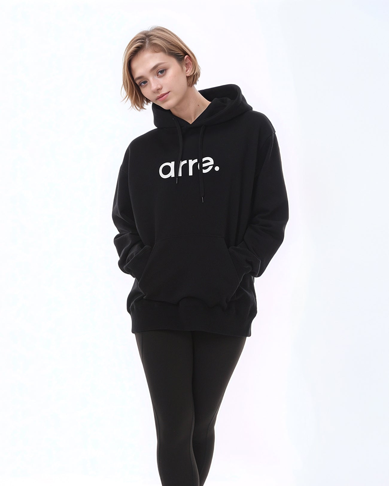 STANDARD LOGO SWEAT HOODIE - black