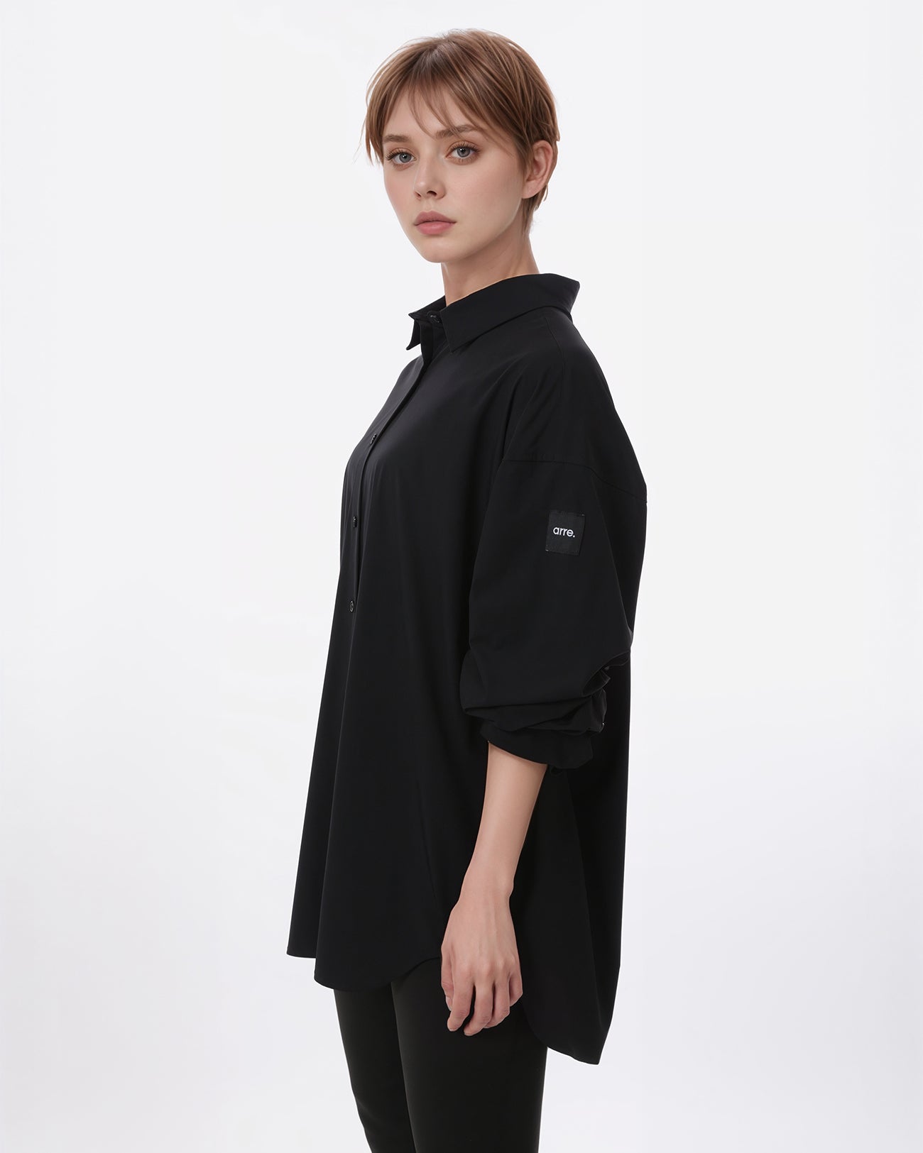 L/S OVERSIZED SHIRT - black