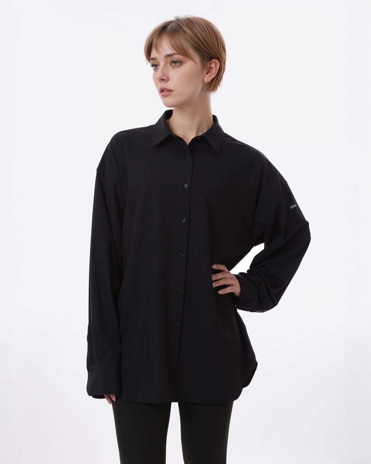 L/S OVERSIZED SHIRT - black