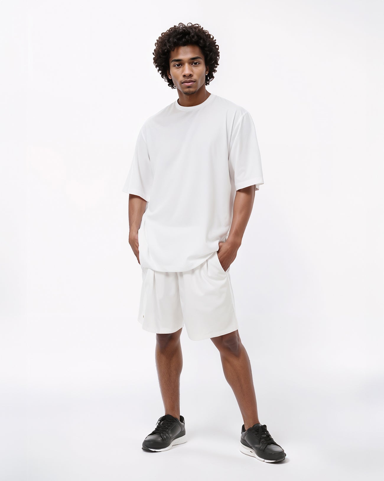 DOUBLE FACE DRY TECH RELAXED TEE - white