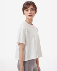 CROPPED RELAXED TEE - white