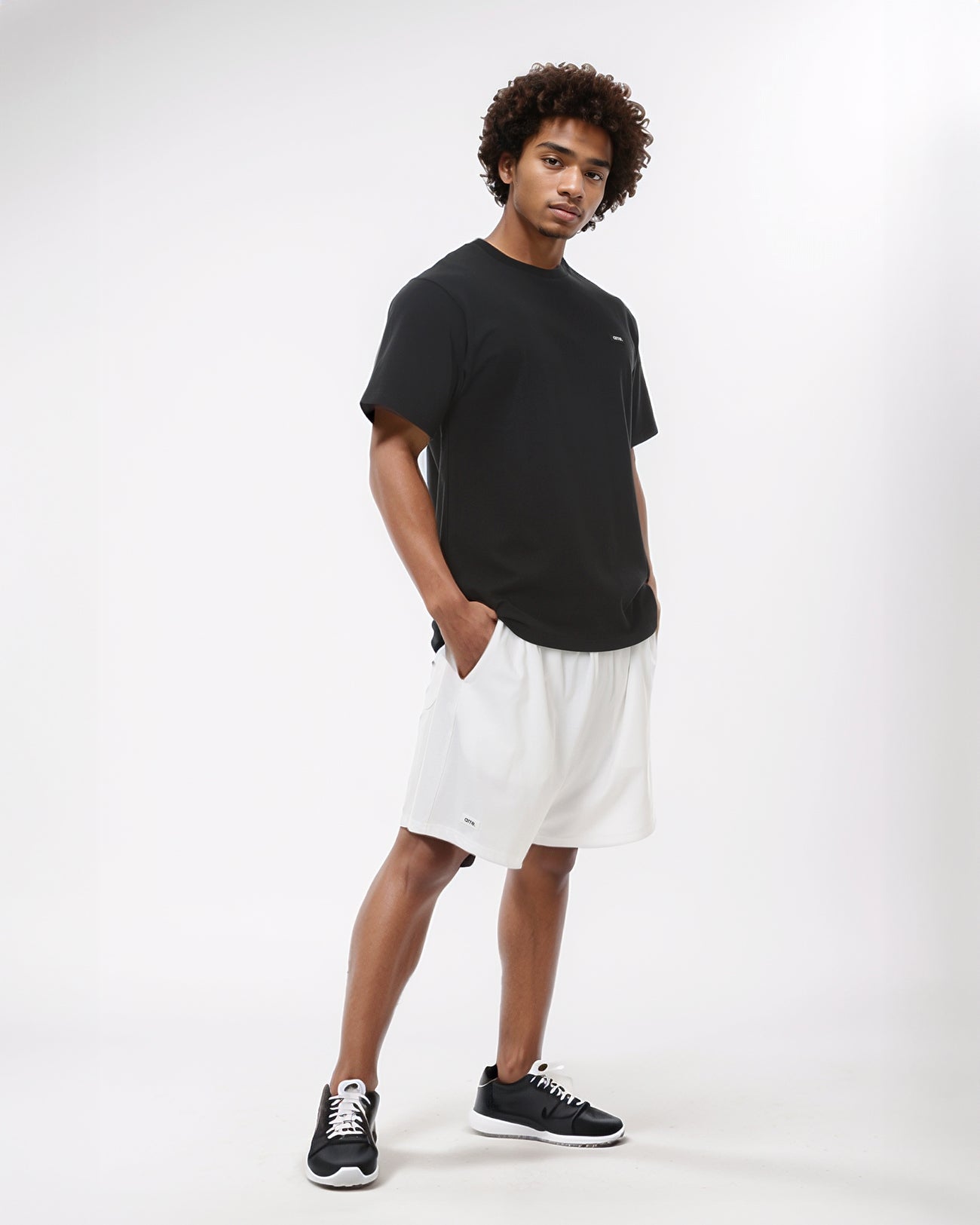 DOUBLE FACE DRY TECH RELAXED SHORTS - white